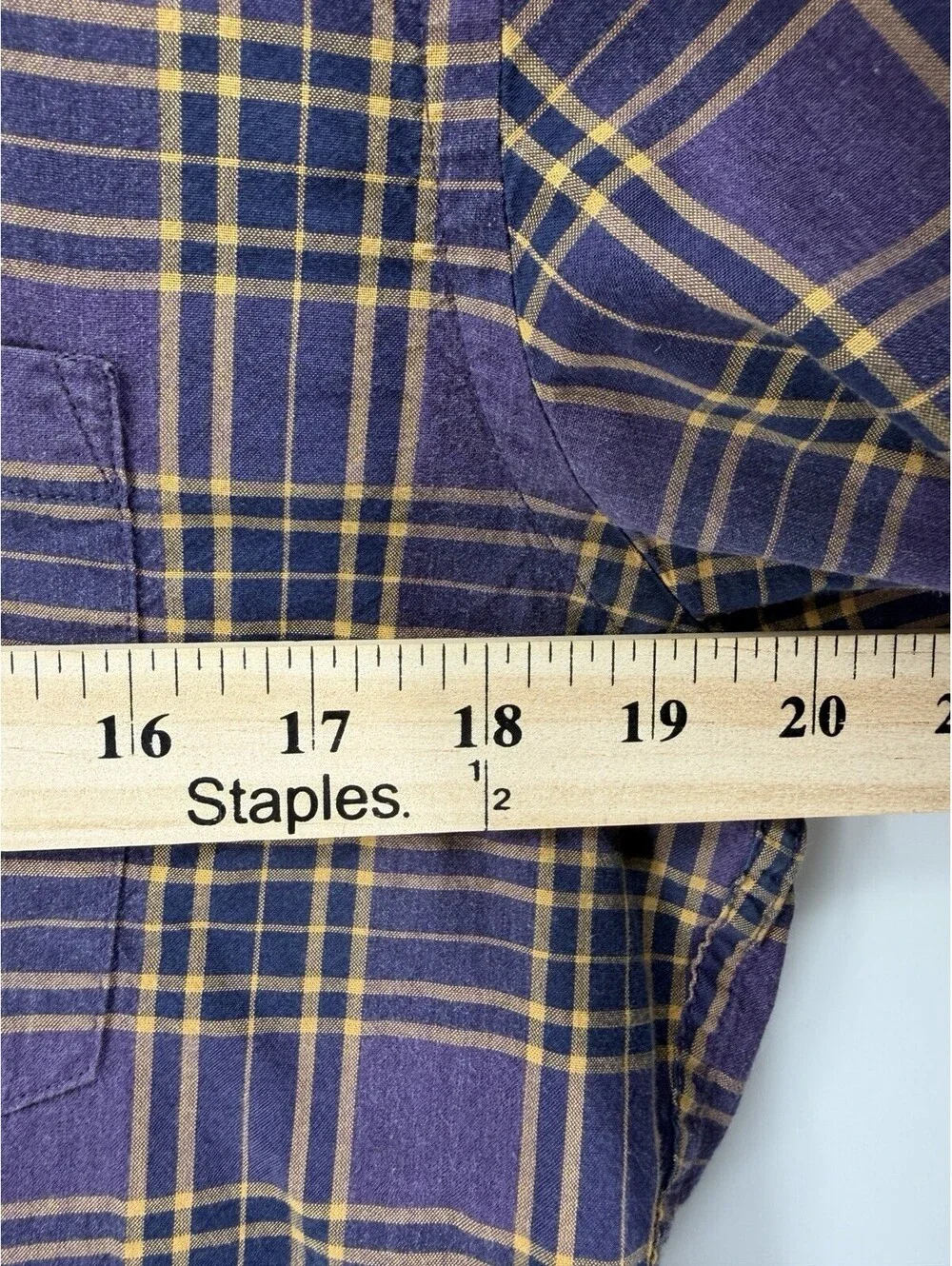 J.Crew Mercantile Flex Slim Fit Plaid Button Down Shirt Purple Gold Men’s M
